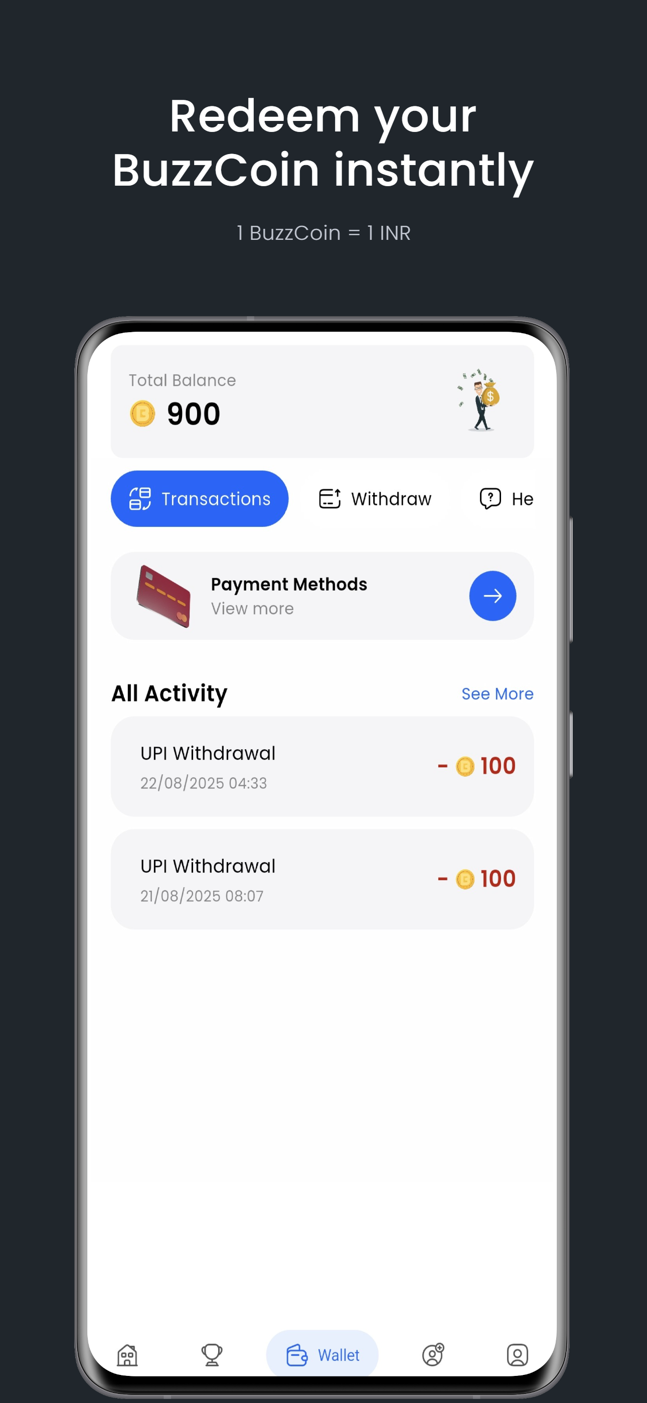 App Screenshot 3 - Wallet Screen