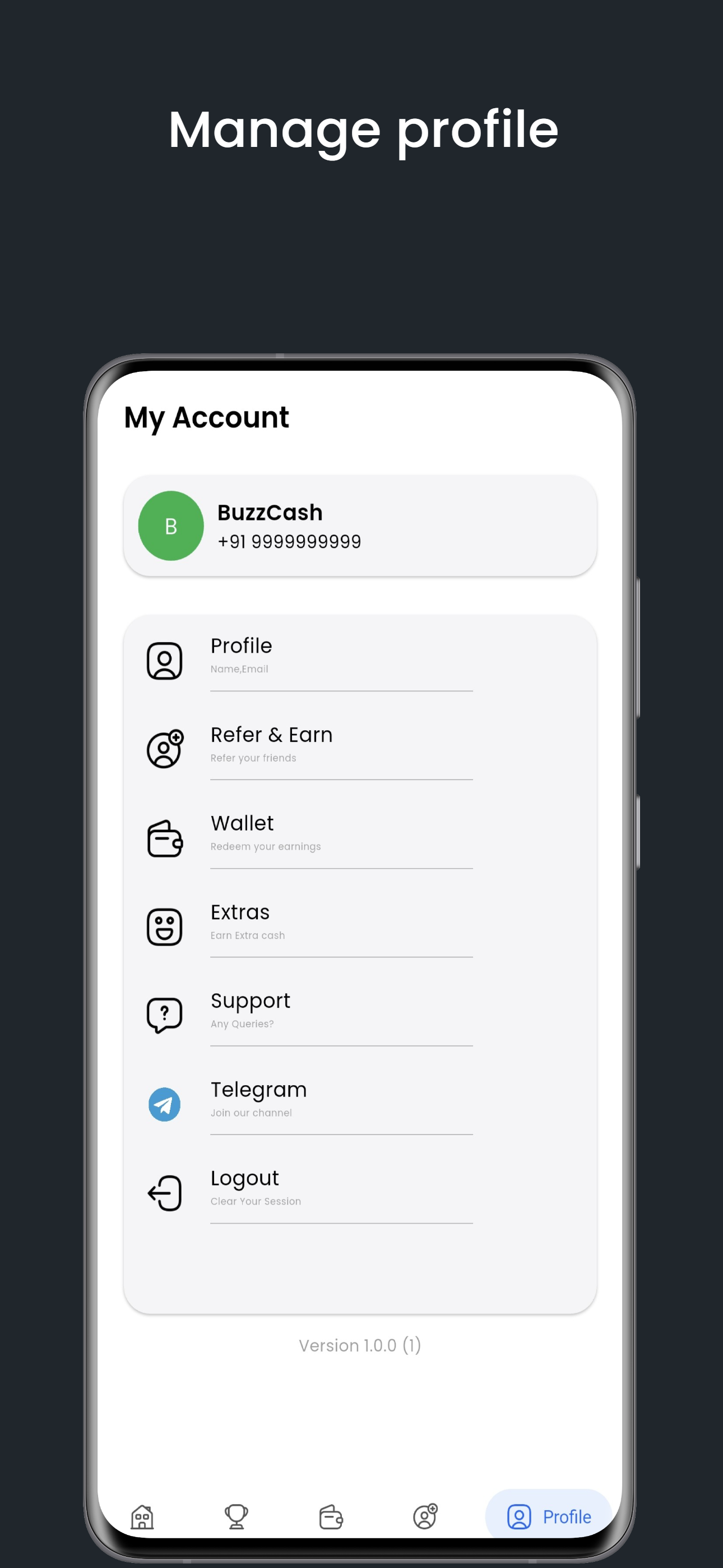 App Screenshot 5 - Profile Screen
